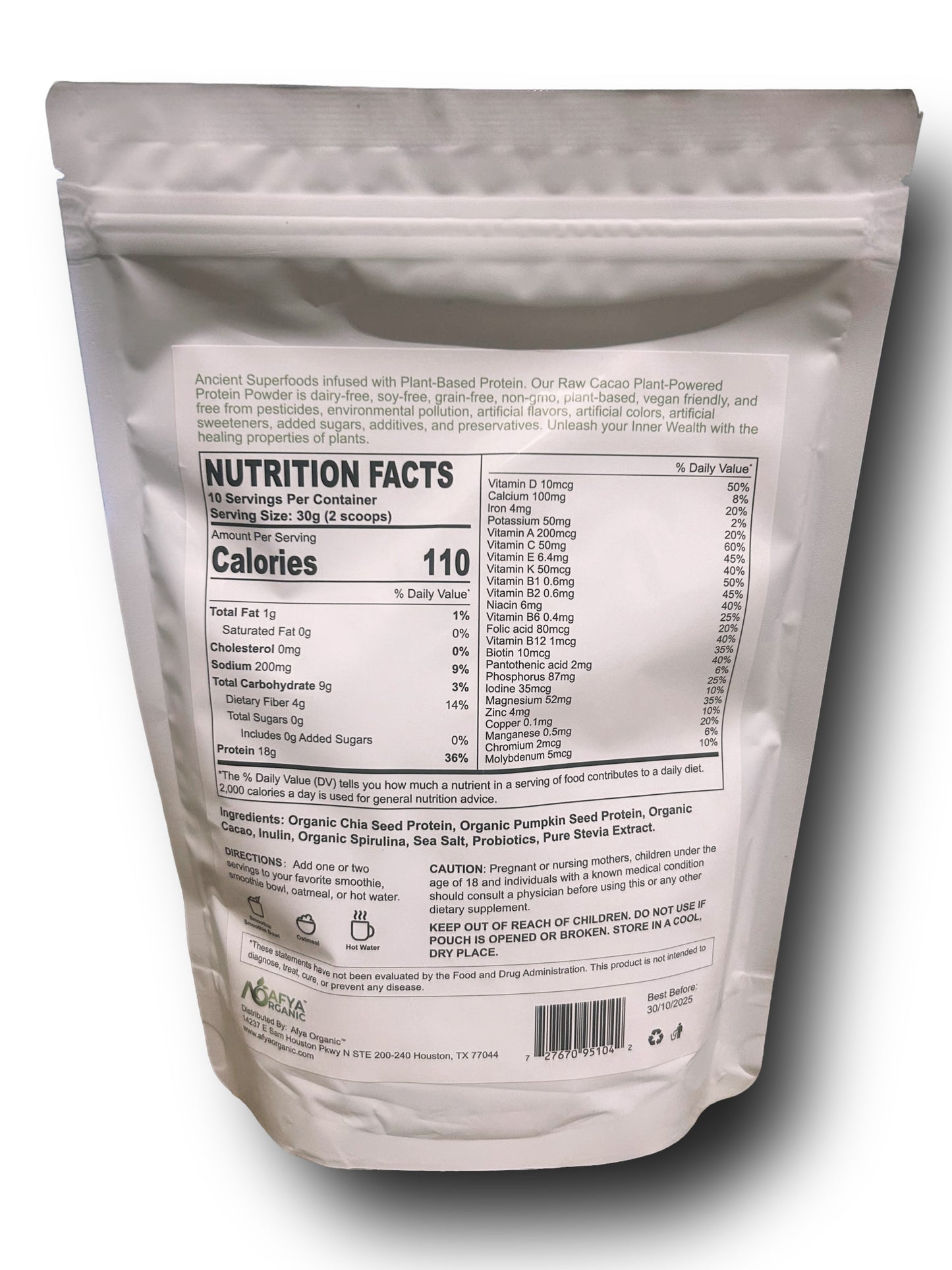 Raw Cacao Plant-Powered Protein Powder